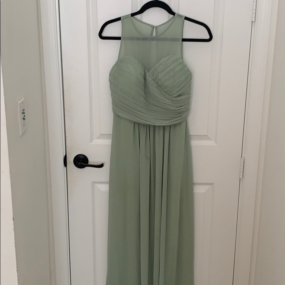 Sage green Levkoff Bridesmaid Dress, Fits a Size 6